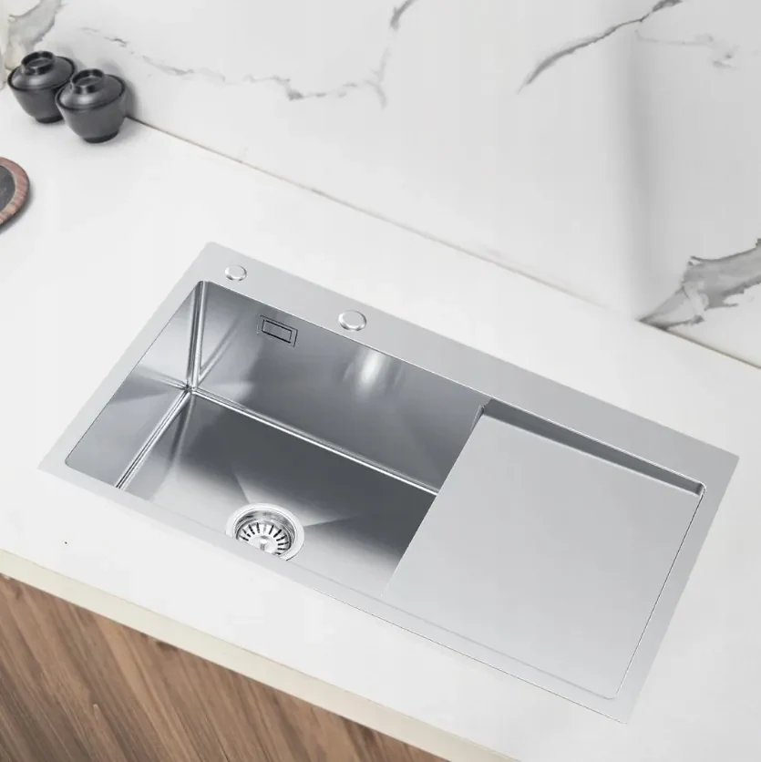 Erga HD, 1-komorový oceľový drez 780x490x210 mm, ľavý, oceľová, ERG-MLS-HD7849L