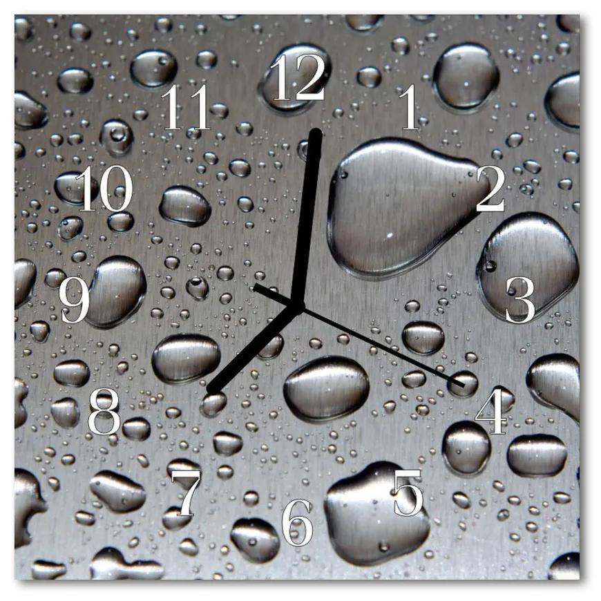 Nástenné sklenené hodiny Kvapky 30x30 cm