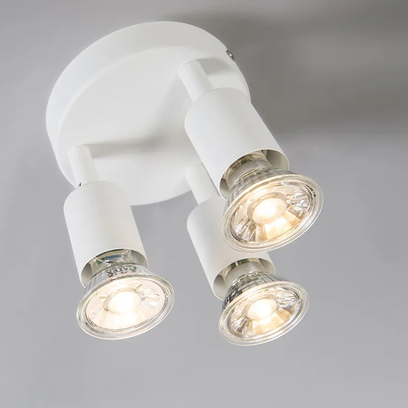 Moderné bodové svetlo biele naklápateľné okrúhle 3-svetlo - Jeany
