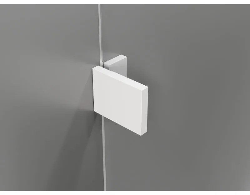 Mexen Lunar-B, výklopný sprchový kút ľavý 100 x 70 cm, 8mm číre sklo, biely profil, 832-100-070-20-00-L