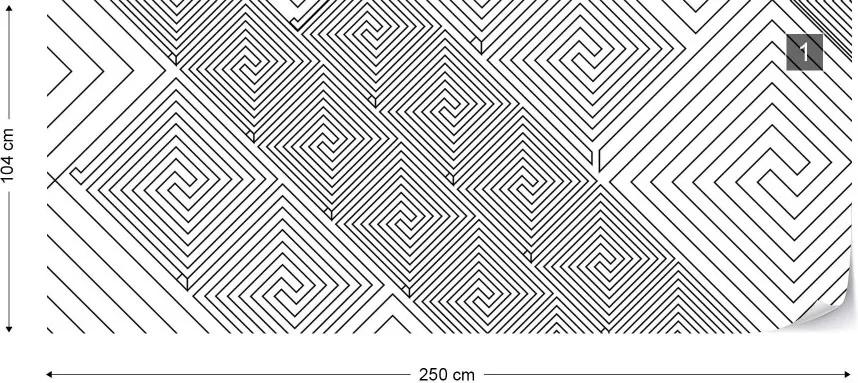 Fototapeta GLIX - Geometric Pattern White And Grey + lepidlo ZADARMO Vliesová tapeta  - 250x104 cm