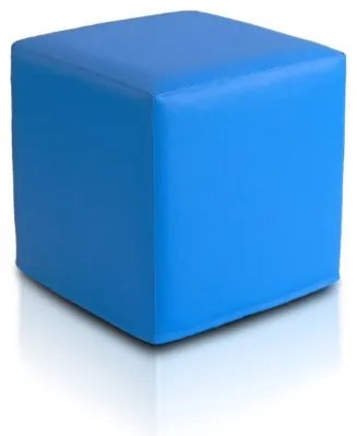 Sedací vak taburetka Block kocka svetlo modrá ekokoža