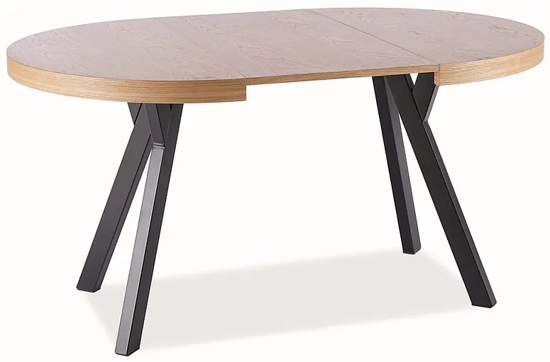 Rozkladací jedálenský stôl 100-250 cm Daphne (dub + čierna) (pre 4 až 8 osôb). Akcia -6%. Vlastná spoľahlivá doprava až k Vám domov. 1050110