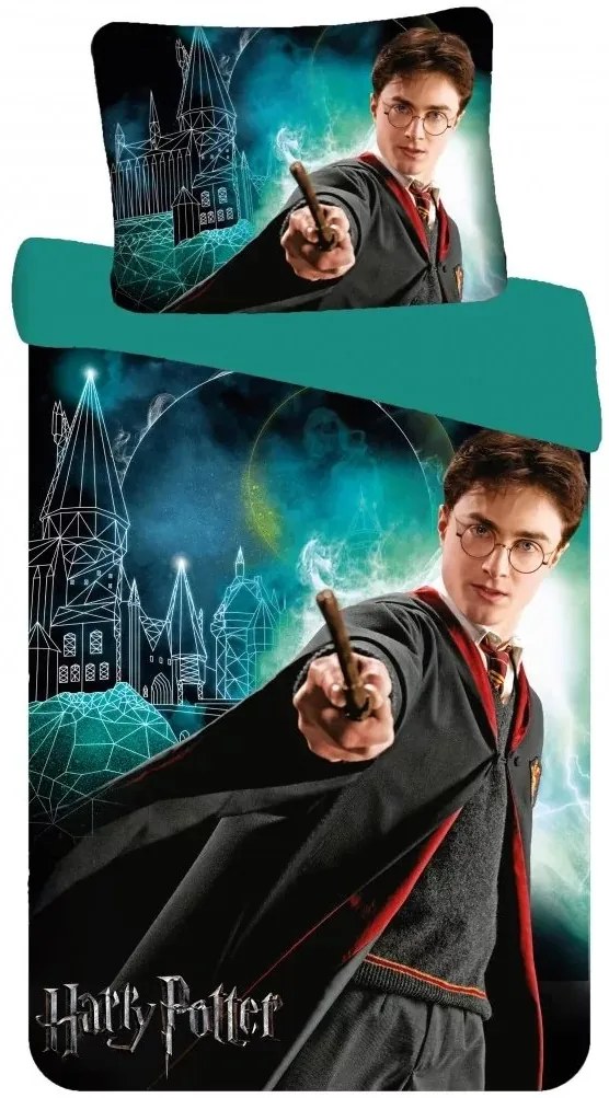 Bavlnené posteľné obliečky Harry Potter - motív Mladý čarodejník - 100% bavlna - 70 x 90 cm + 140 x 200 cm