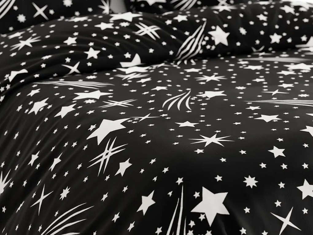 Bavlnené obliečky NIGHT SKY čierne