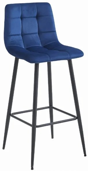 Zamatová barová stolička Budva modrá