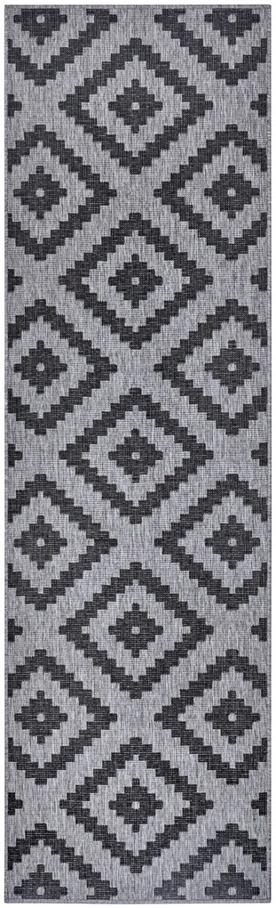 NORTHRUGS - Hanse Home koberce Kusový koberec Twin-Wendeteppiche 105461 Night Silver – na von aj na doma - 80x250 cm