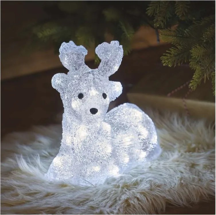 EMOS DCFC06 vianočná dekorácia - jelenček 40 LED V27cm 2,1W studená biela, IP44, časovač, adaptér