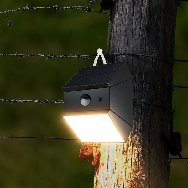 LED nástenné solárne svietidlo so senzorom LED/2,5W/3,7V IP65 1200 mAh čierne