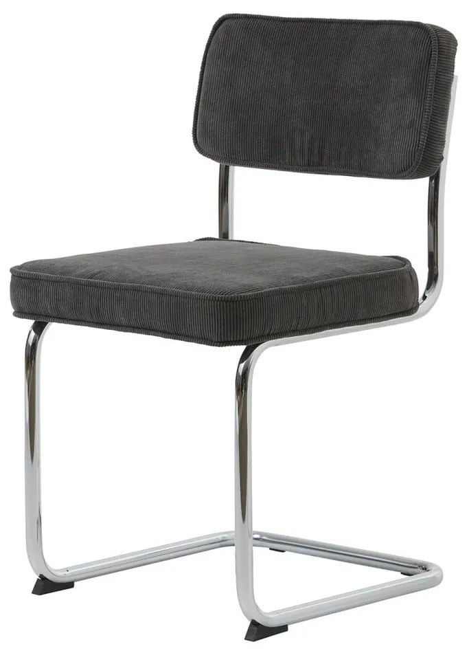 Sivá menčestrová jedálenská stolička Rupert – Unique Furniture