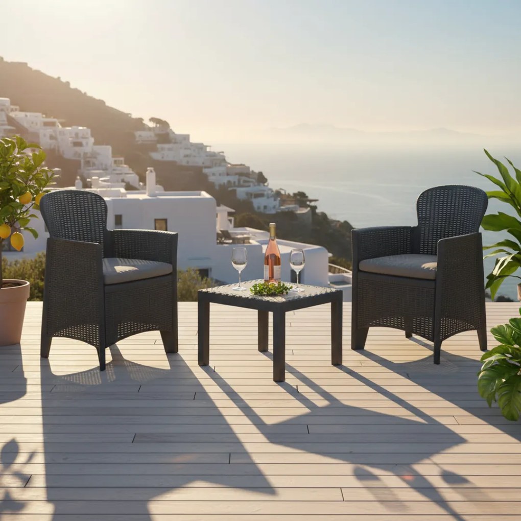 Záhradný set AKITA, 3-dielny, antracitová I.P.A.E-Progarden