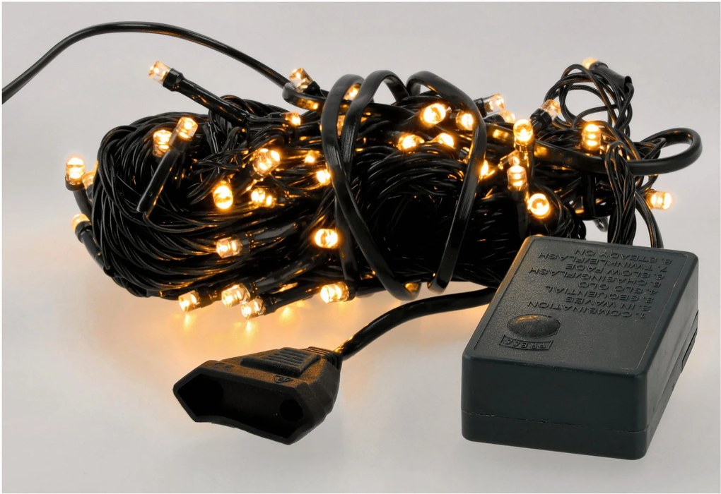 BERGE LED vianočné osvetlenie reťaz 200 LED - 15m - teplá biela