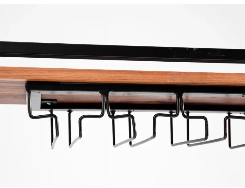 furniture-nabytek.cz - Masívna závesná polica Aro z kovu a dreva, lakovaná, hnedá – 100×25×80 cm