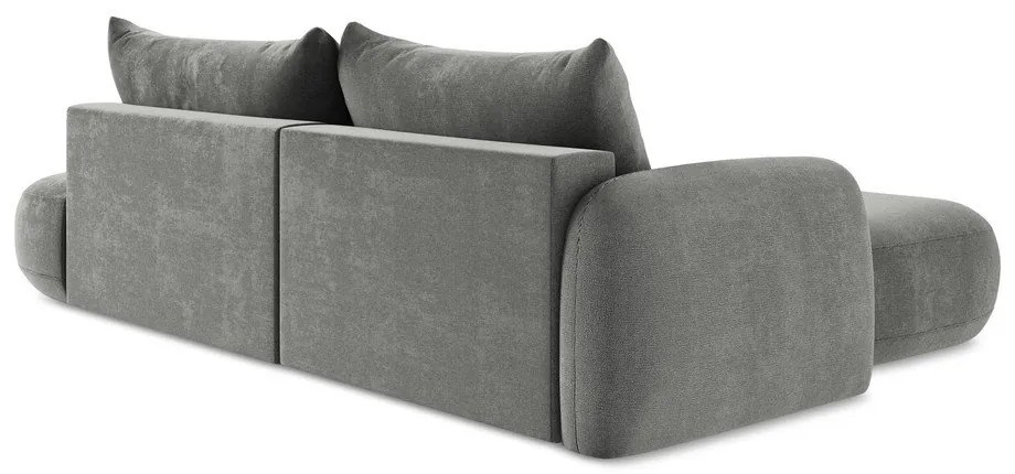 Sivá rozkladacia rohová pohovka (ľavý roh/s leňoškou) Hale – Makamii