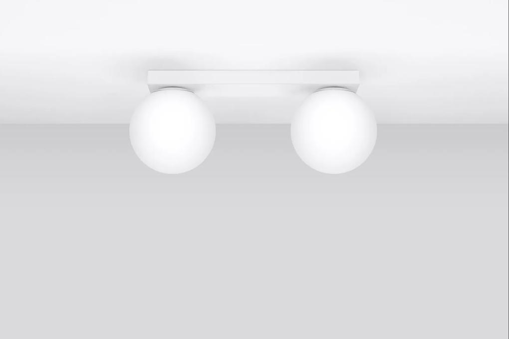 Stropné svietidlo Yoli, 2x biele sklenené tienidlo, w