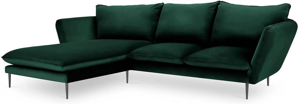 MAZZINI SOFAS Zamatová štvormiestna rohová pohovka Acacia ľavý roh 250 × 165 × 96 cm