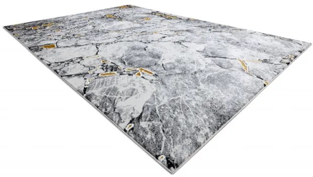 Koberec GLOSS 528A 58 mramor - slonia kosť, čierny