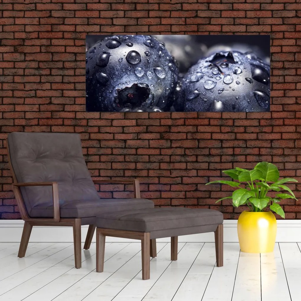 Obraz ovocia s kvapkami vody (120x50 cm)