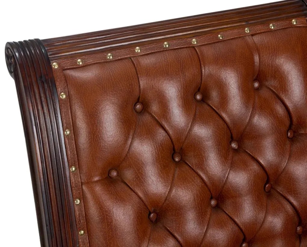 furniture-nabytek.cz - Kancelářské křeslo Cambridge z masivního mahagonu, lakované, hnědé – pravá kůže