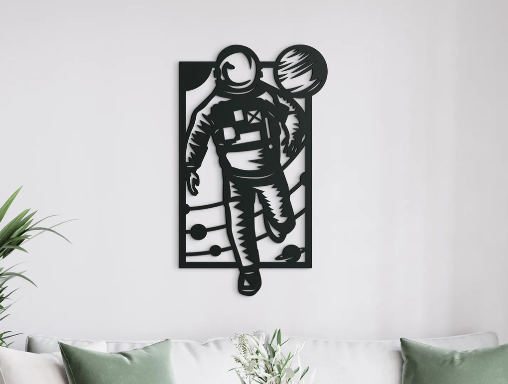 drevko Obraz na stenu Astronaut Rozmer obrazu: 44,5 x 26 cm, Farba dekorácie: Čierna
