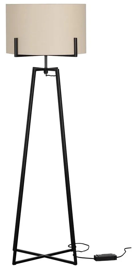 Béžová stojacia lampa s textilným tienidlom (výška 160 cm) Holly – WOOOD