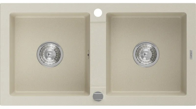 Mexen Mario - drez granitový 82,0x43,6cm, 2-komorový, béžová, 6504822000-69