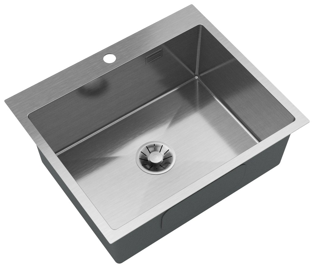 Gamma Gamma, 1-komorový oceľový drez 600x500x210 mm, brúsená oceľ, GMA-S6050-CH