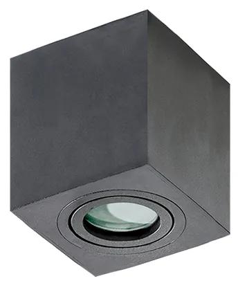 AZZARDO Kúpeľňové stropné svietidlo BRANT, 1xGU10, 50W, čierne, štvorcové, IP44
