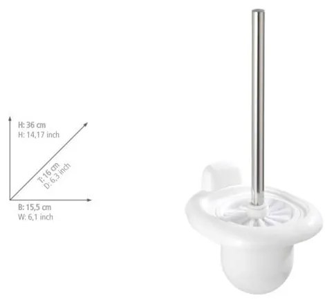 Biela nástenná plastová WC kefa Pure – Wenko