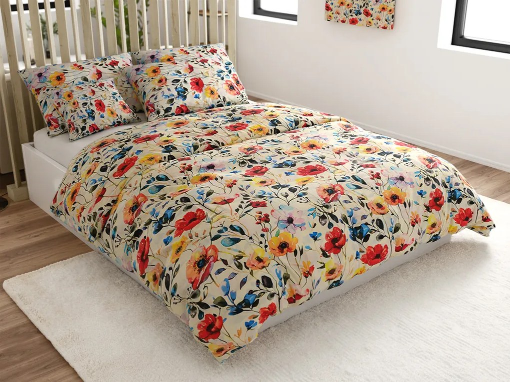 Bavlnené obliečky FLOREEN krémové Rozmer obliečky: 70 x 90 cm | 140 x 220 cm