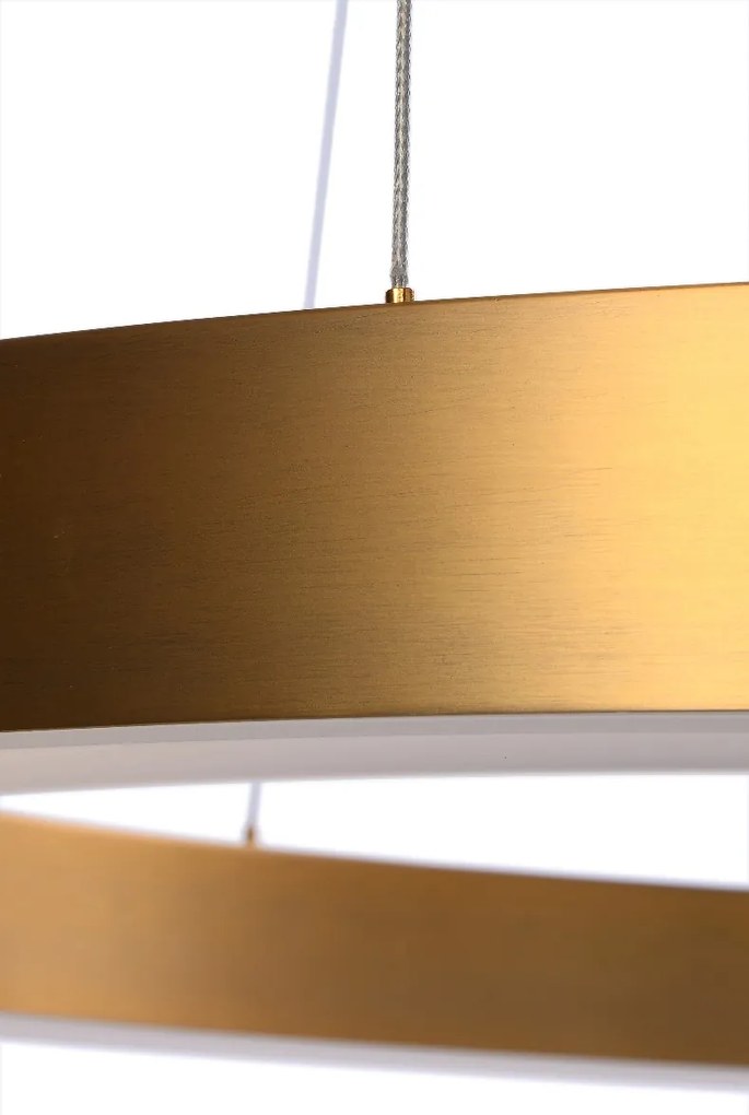ZÁVĚSNÁ LAMPA KRUH LED XL PRŮMĚR 80CM OCEL MOSAZ AKRYL
