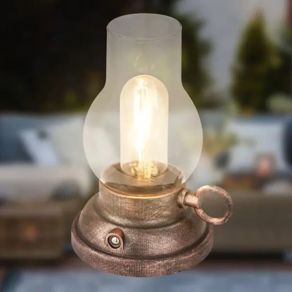 Brilo - LED stmievateľná vonkajšia nabíjateľná stolná lampa KANEA LED/1,5W/5V IP44 1200mAh bronzová