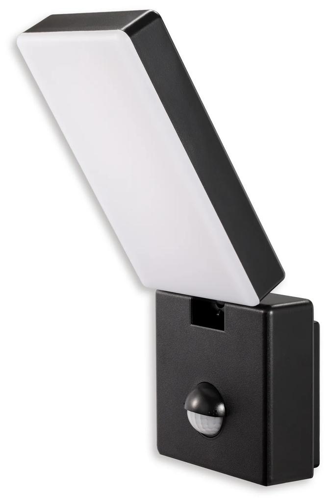 TOP-LIGHT Vonkajšie nástenné LED svietidlo so senzorom FARO C PIR, 15 W, denné biele svetlo, IP65, čierne