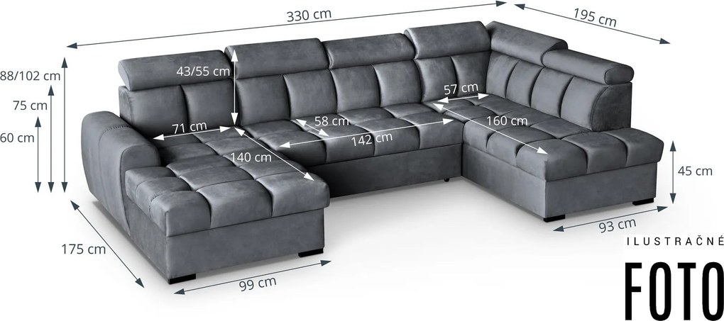 Sedacia súprava GOMEZ U