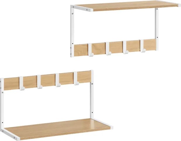 Set dvoch nástenných políc béžové ABP-E1083 WT (2 ks)