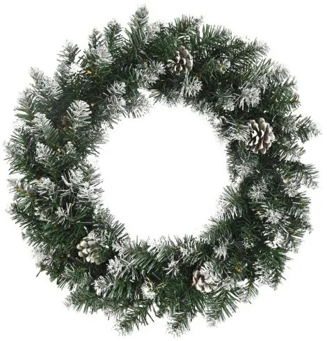 vidaXL Vianočný veniec s LED svetlami zelený 60 cm PVC-