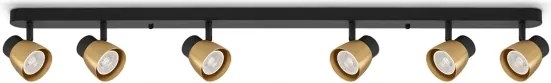Brilagi - Bodové svietidlo NUGGET 6xGU10/30W/230V čierna/zlatá