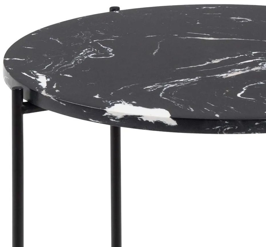 Odkládací stolek Avila II mramorově černý