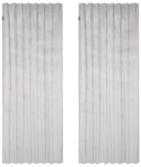 Looks by Wolfgang Joop Zamatový záves, 135 x 245 cm, 2 kusy (bledosivá)  (100390451)