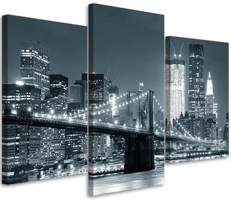 Gario Obraz na plátne New York v noci - 3 dielny Rozmery: 120 x 80 cm