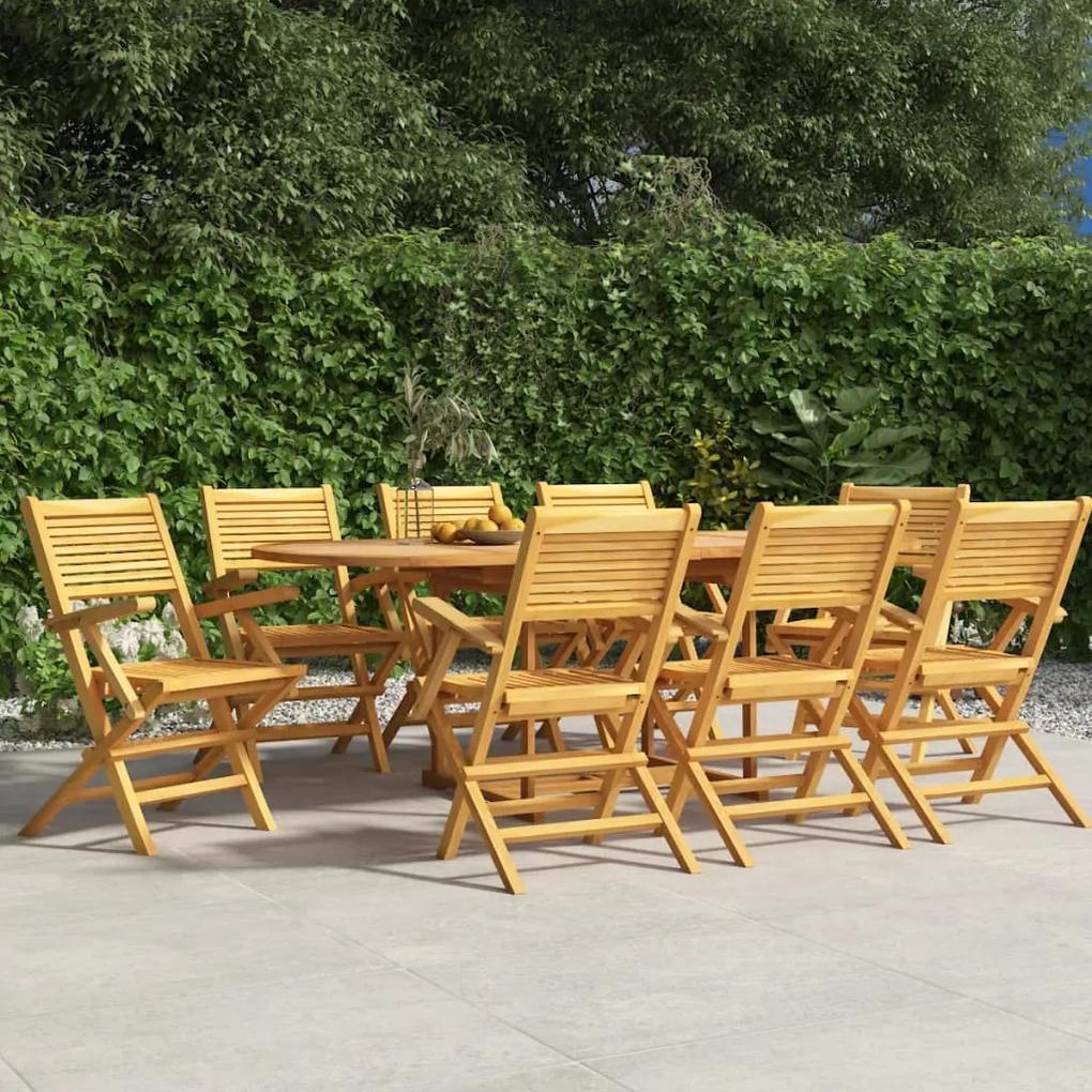 Skladacie záhradné stoličky 8 ks 55x62x90 cm tíkový masív 3155069