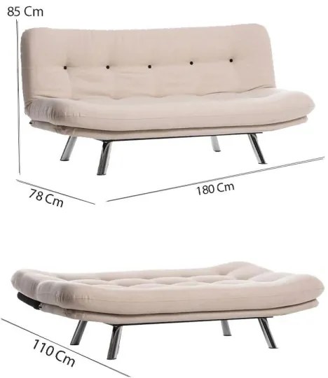 Dvojmiestná rozkladacia pohovka BAKU krémová