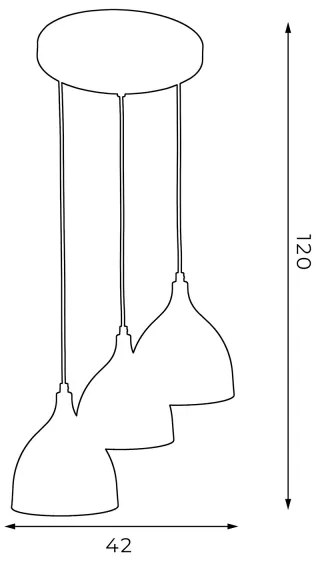 Luster na lanku NOAK 3xE27/15W/230V šedá
