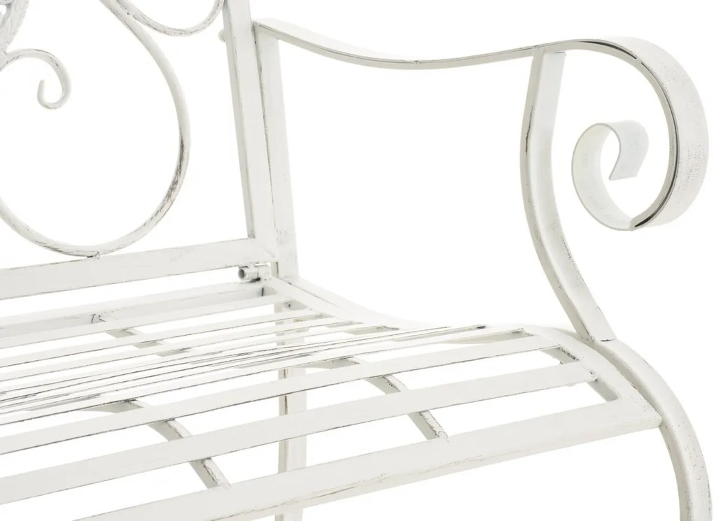 Kovová stolička Punjab s područkami - Biela antik