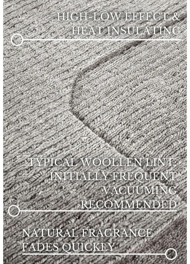 Sivý ručne tkaný vlnený behúň 80x250 cm Charlotte – Villeroy&Boch