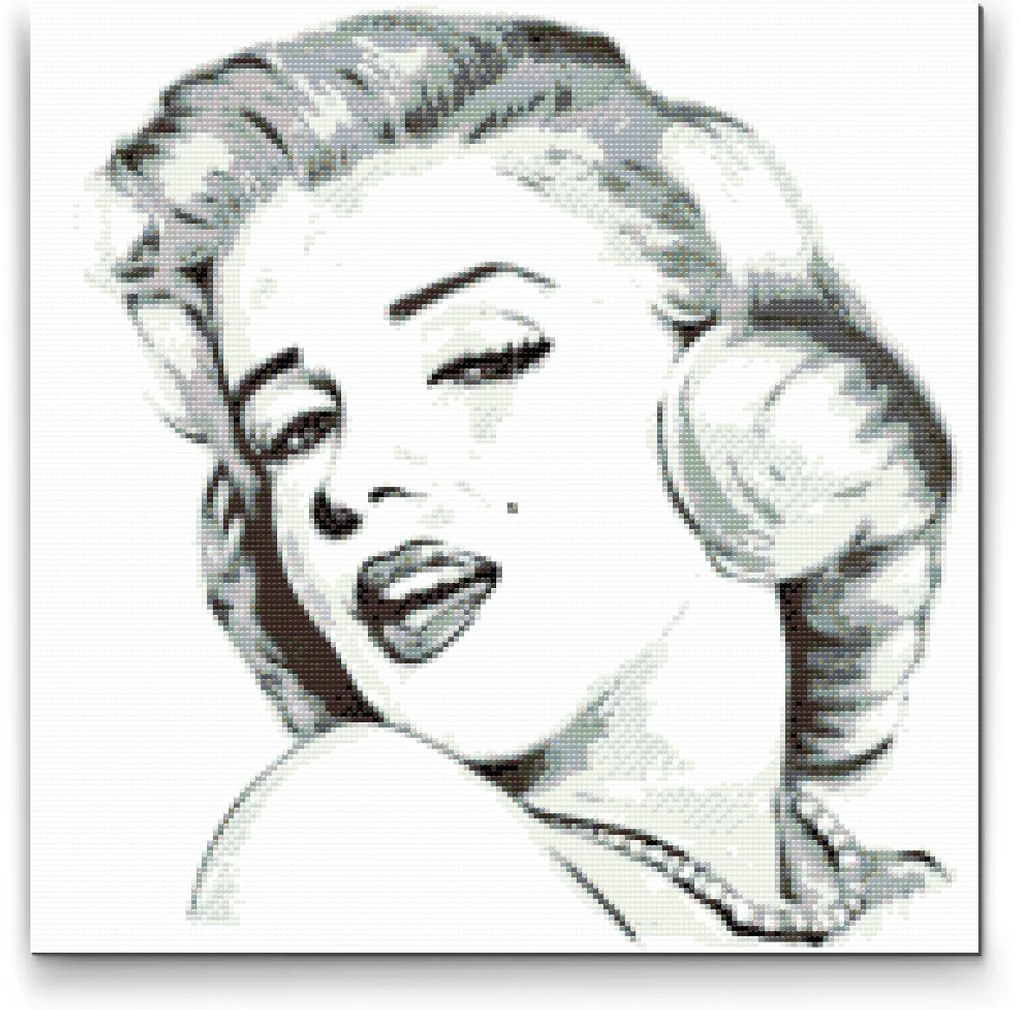 Gario Diamantové maľovanie Marilyn Monroe portrét Rozmery: 50 x 50 cm, Rámovanie: S vnútorným rámom, Diamanty: Štvorcové