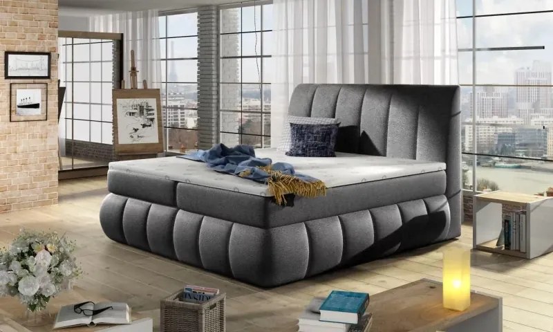 Posteľ Boxspring Vincenzia 200x180, Tmavo Šedá (Látka - BVI 25)