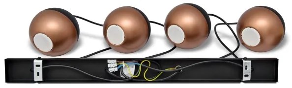 LED Luster na lanku MIDWAY 4xGU10/4,8W/230V čierna/medená