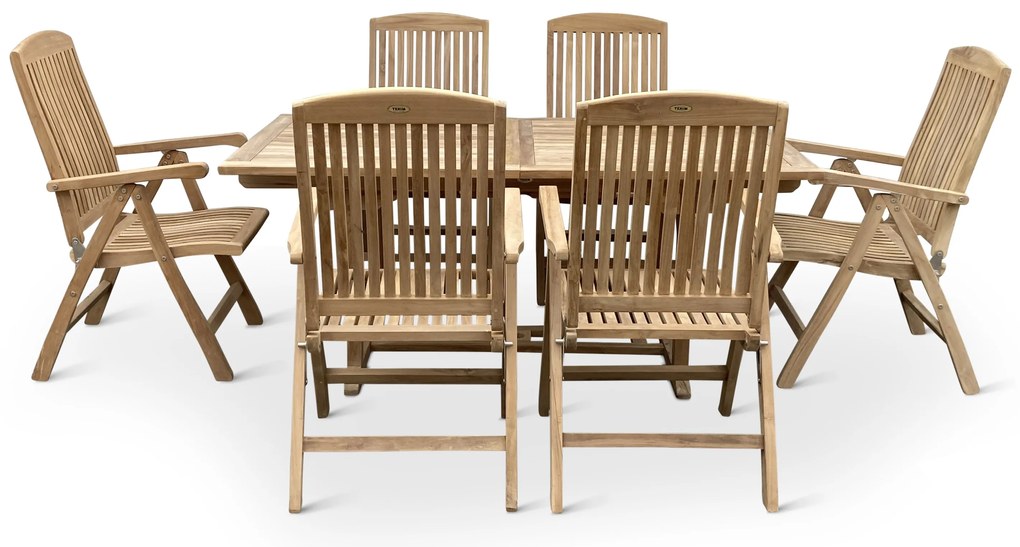 Noela Záhradný drevený set 1+6 pre 6 osôb Faisal II. hranatý