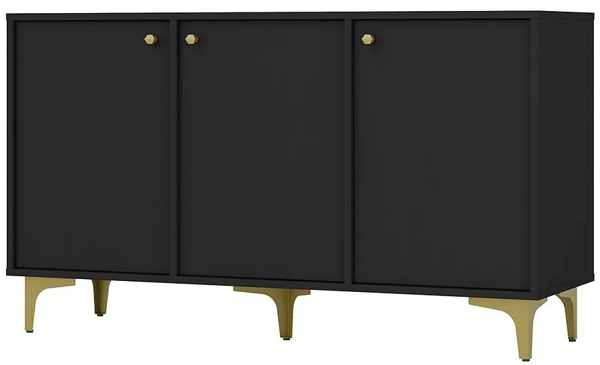 Komoda Tokyo 1  3F čierny grafit 813